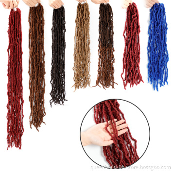 21strands 24" 90g Goddess Locs Crochet Hair Synthetic Ombre Nu Locs Crochet Braiding Hair Extensions Crochet Goddess Nu Locs